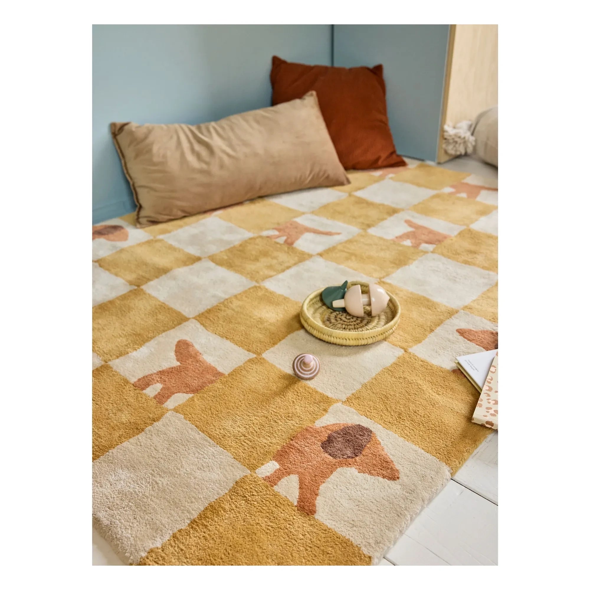 Bleuu-studio - Alfombra Walter Damier | Mostaza