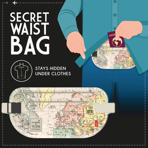 Legami - Bolsa de Cintura de Viaje Ultra-delgada - Bolsa de Cintura Secreta