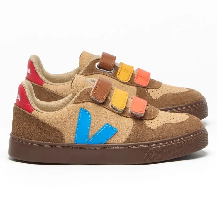 Veja - Pequeño V-10 Zapatilla de ante con velcro | Camel