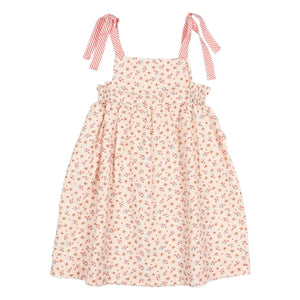 Búho - Vestido floral de seersucker con lazo | Melocotón