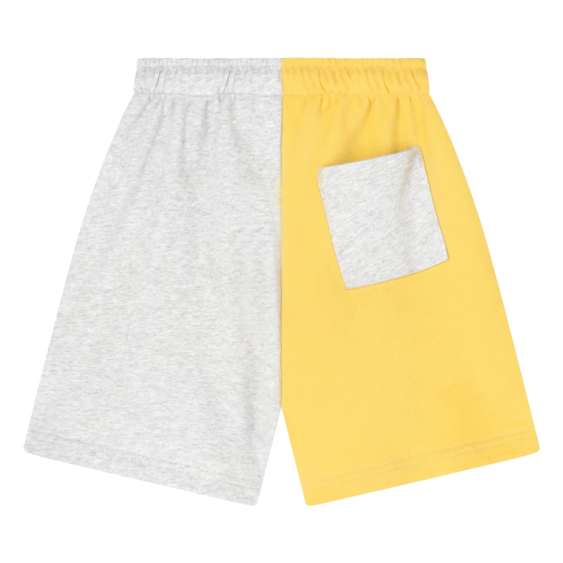 Cos I Said So - Shorts de algodón orgánico con bloques de color y logotipo | Gris jaspeado