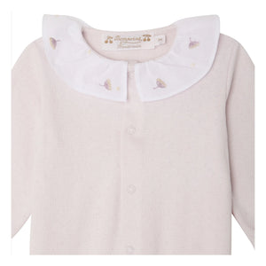 Bonpoint - Pijama de algodón orgánico Lintina Pointelle | Rosa claro