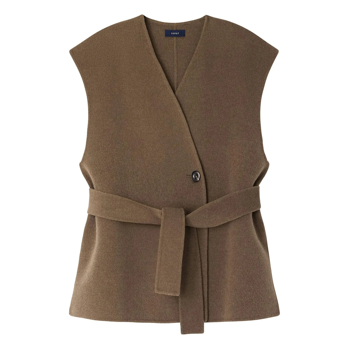 Soeur - Evasion Chaqueta sin mangas de lana | Beige oscuro