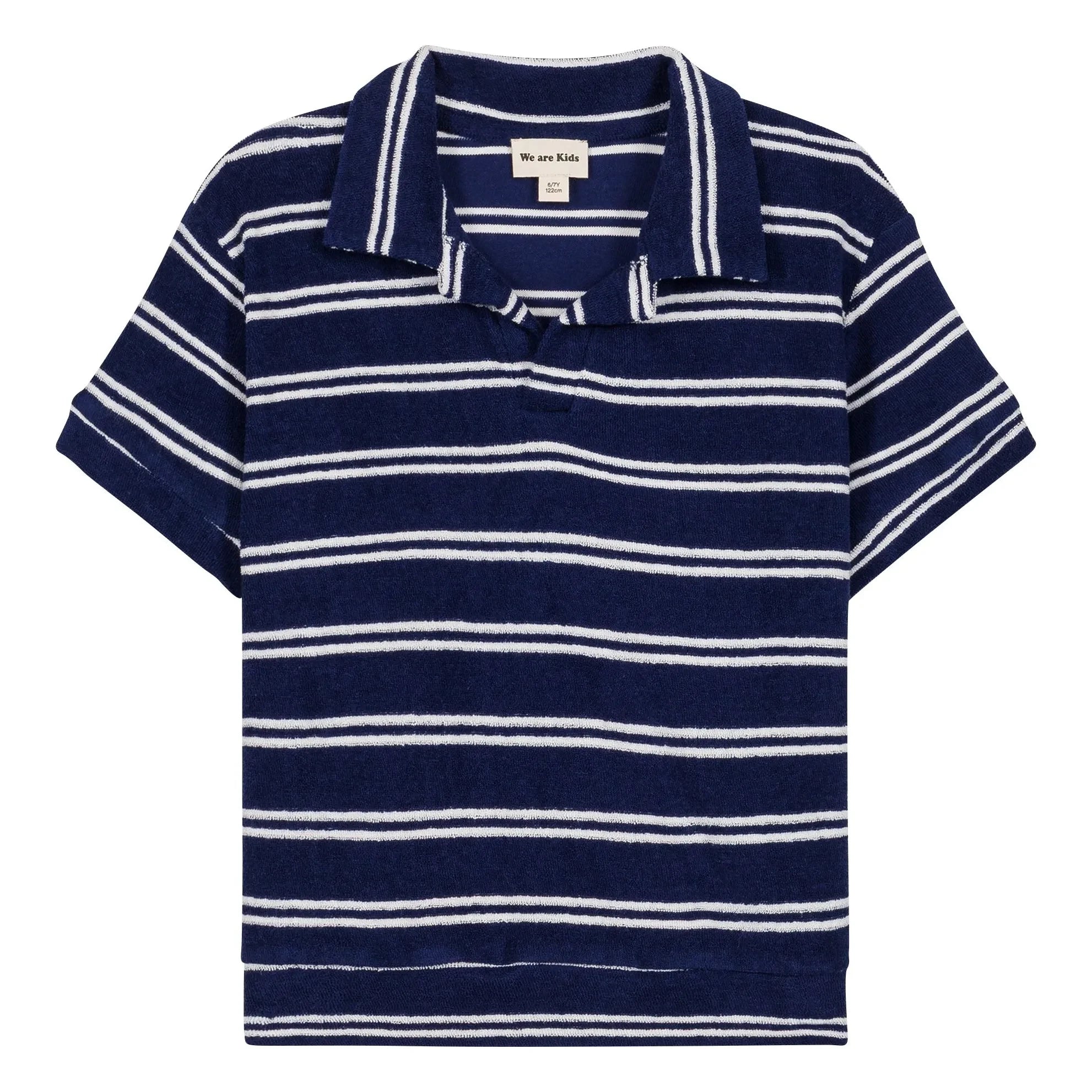 We Are Kids - polo de algodón orgánico a rayas Leonard | Azul marino