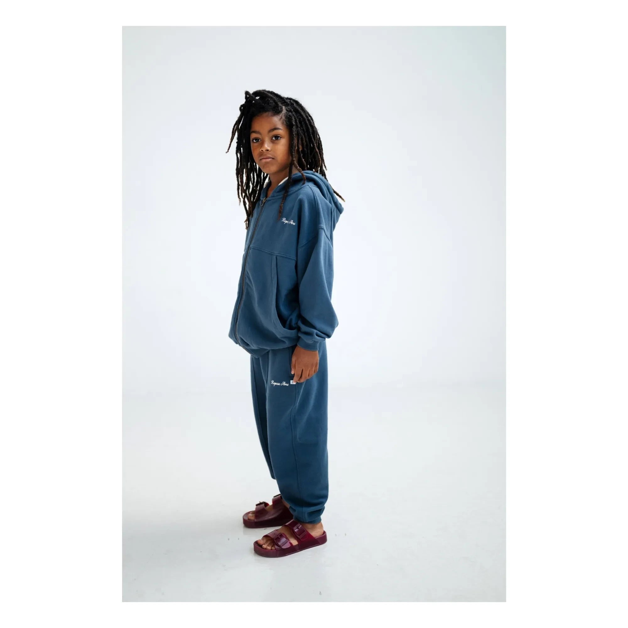 Repose AMS - Jogger con logo de algodón orgánico | Azul Oscuro