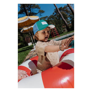 Hola Hossy - Gorra trucker de algodón orgánico con visera curva Mini Flat | Verde