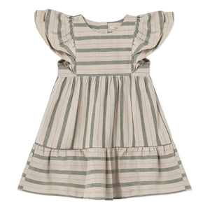 Fliink - Vestido de lino a rayas Vira | Crudo