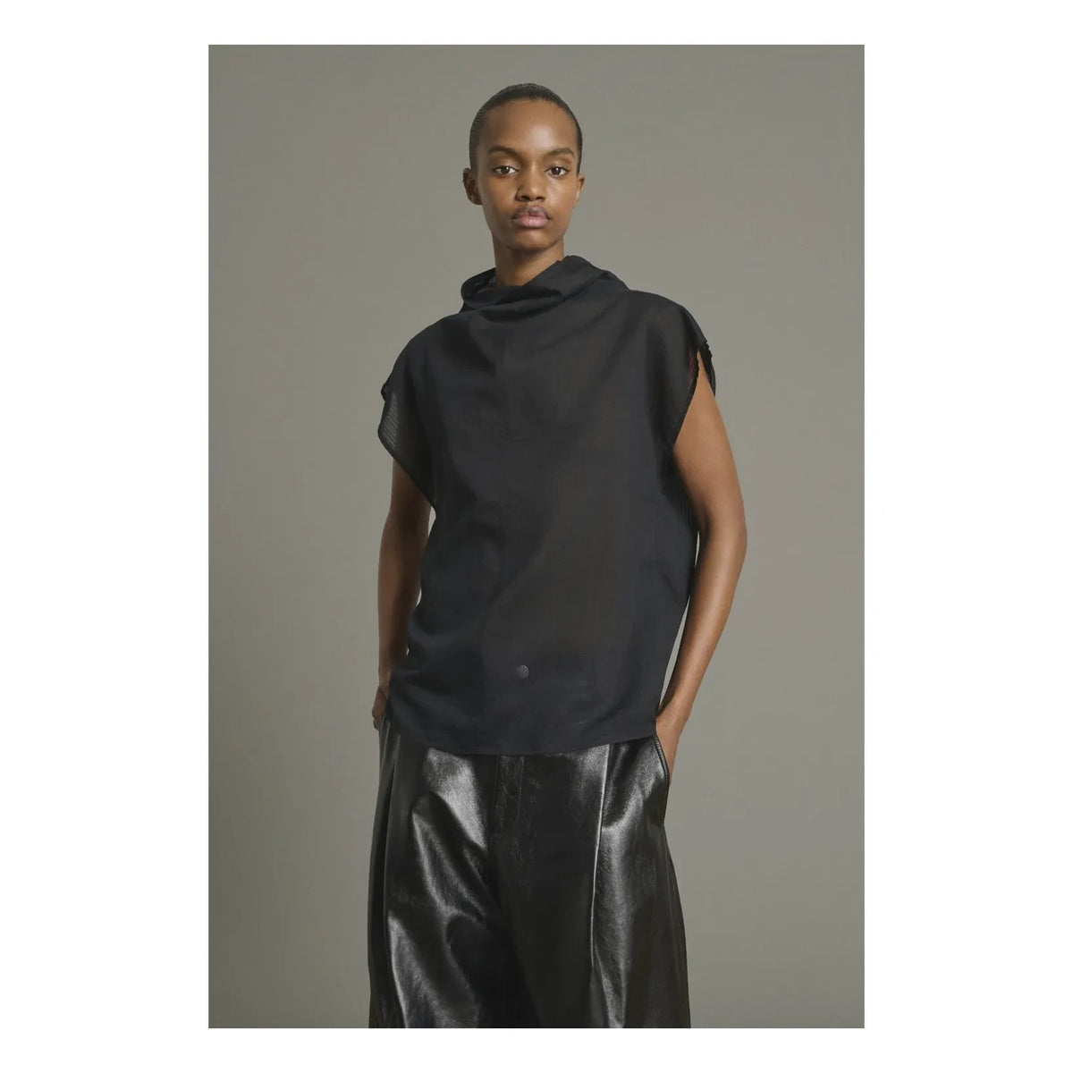 Soeur - Izumi blusa de algodón orgánico y seda | Negro