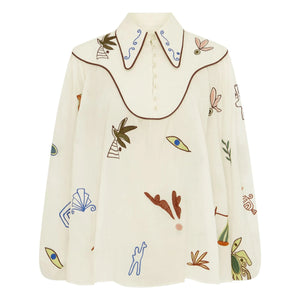 Alémais - Blusa bordada Mina | Blanco