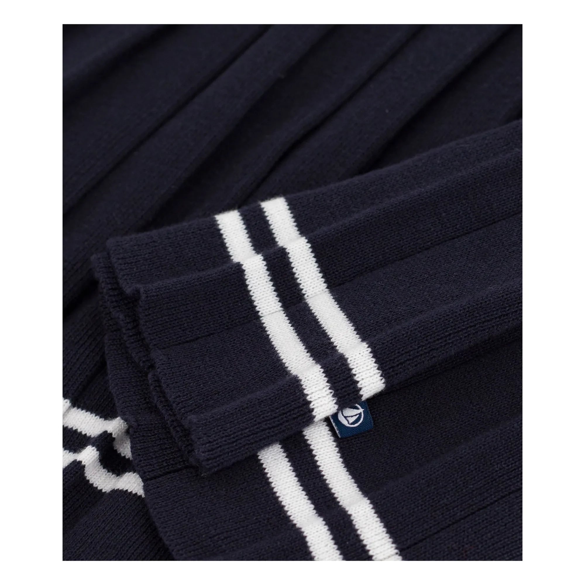 Petit Bateau - Vestido de algodón orgánico con cuello marinero | Azul marino