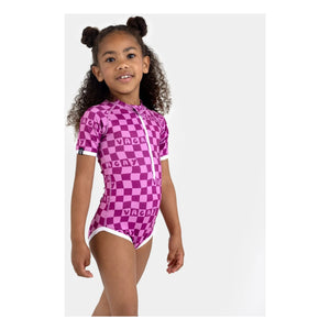 Beach & Bandits - Bañador con Protección UV de Fibra Reciclada de Cuadros Vichy | Fucsia