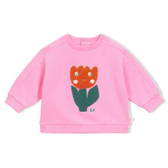 Arsène et Les Pipelettes - Organik Pamuk Çiçek Desenli Sweatshirt | Pembe