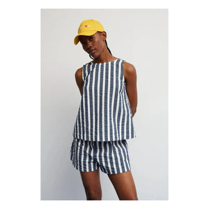 Dr Bloom - Blusa de rayas Fresco | Azul marino