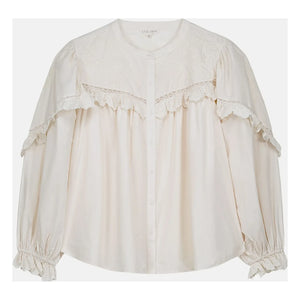 Louise Misha - Blusa Noelianne Popelín de Algodón Orgánico - Colección Mujer | Crema