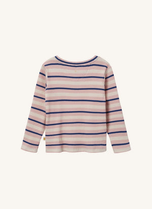 Goldie + Ace - Camiseta de canalé a rayas | Rosa