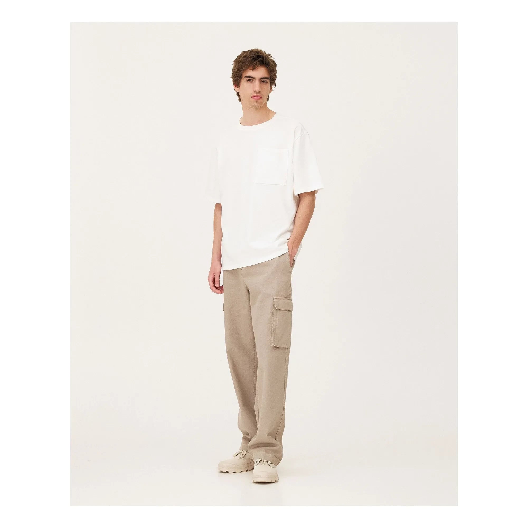 Noyoco - Pantalones Cargo de Algodón Orgánico | Beige