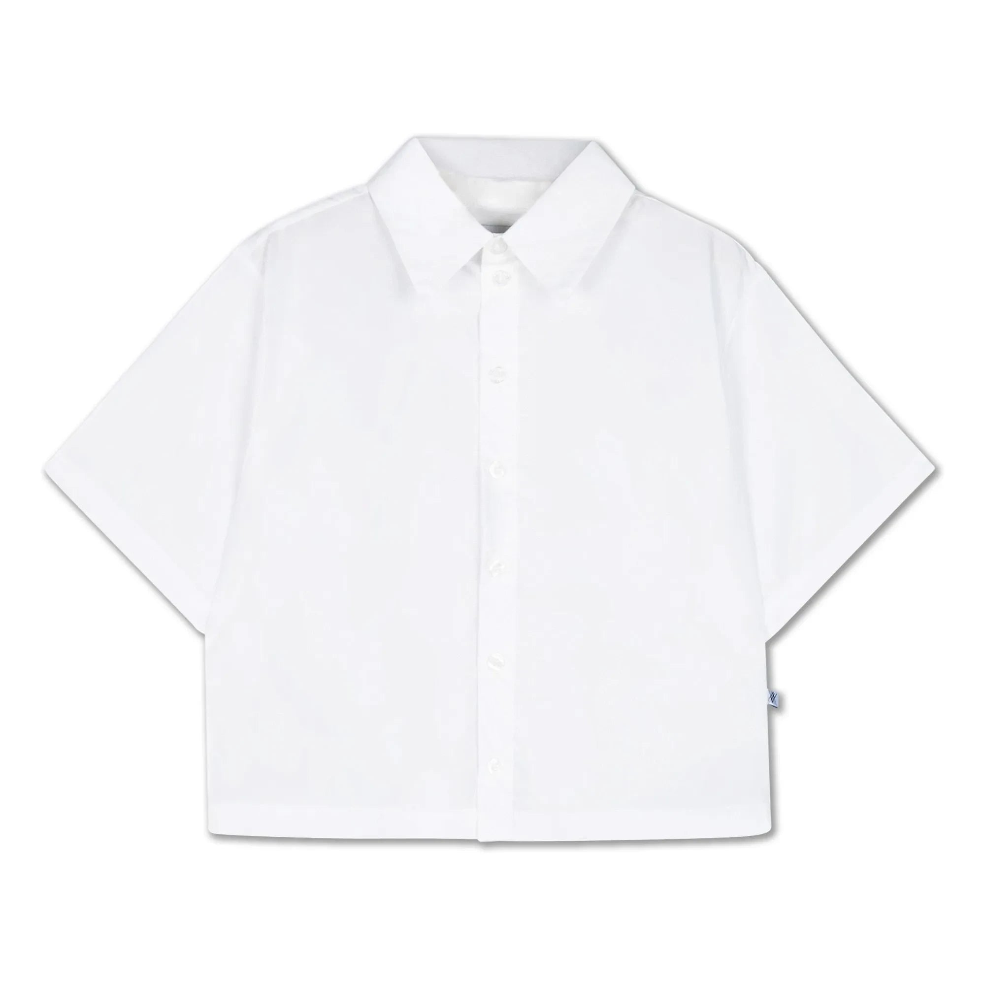 Repose AMS - Camisa de algodón orgánico de corte cuadrado | Blanco