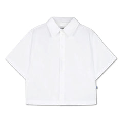 Repose AMS - Camisa de algodón orgánico de corte cuadrado | Blanco