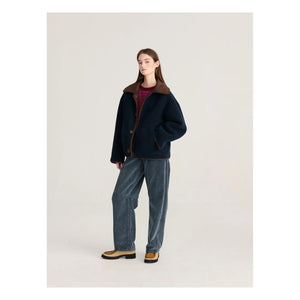 Bobo Choses - Chaqueta de sherpa suave de doble cara | Marrón oscuro