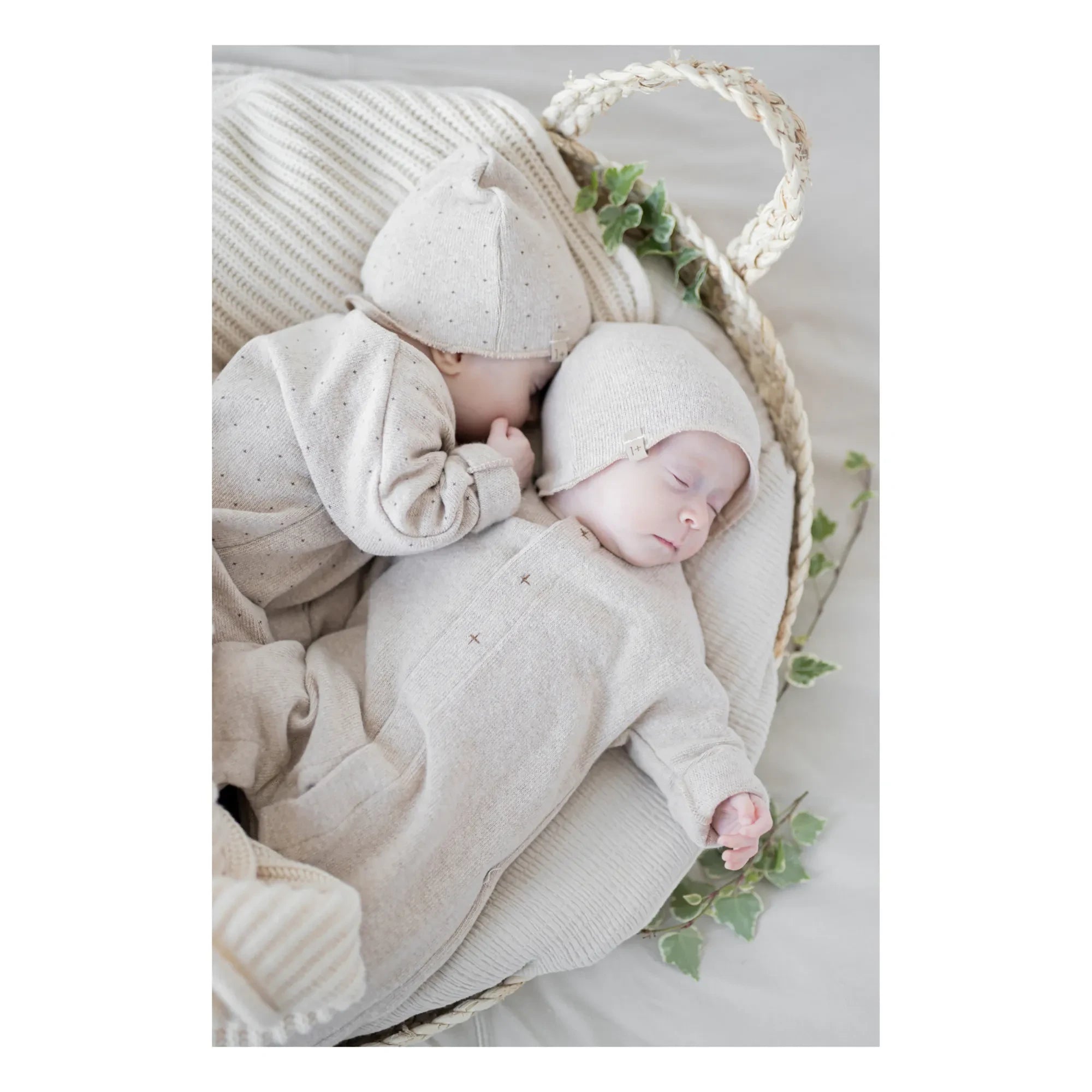 1+ in the family - Bodys de Bebé de Algodón Orgánico Lis - Set de 2 | Beige