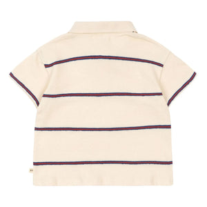 Konges Sløjd - Polo de algodón orgánico a rayas | Beige