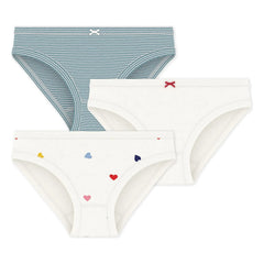 Petit Bateau - Pack de 3 bragas de rayas | Blanco