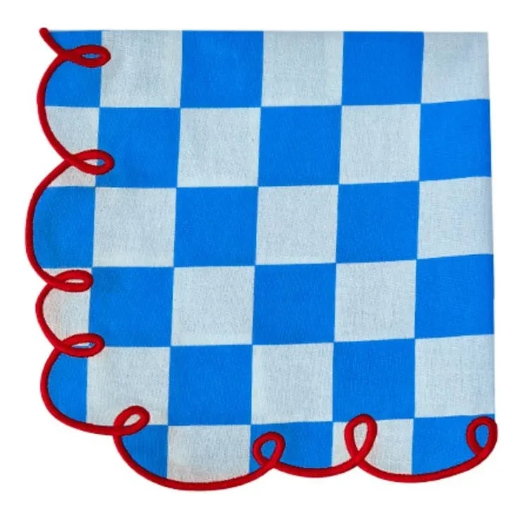 Bitossi - Servilletas a cuadros Dama Azzurro - Juego de 2 | Azul