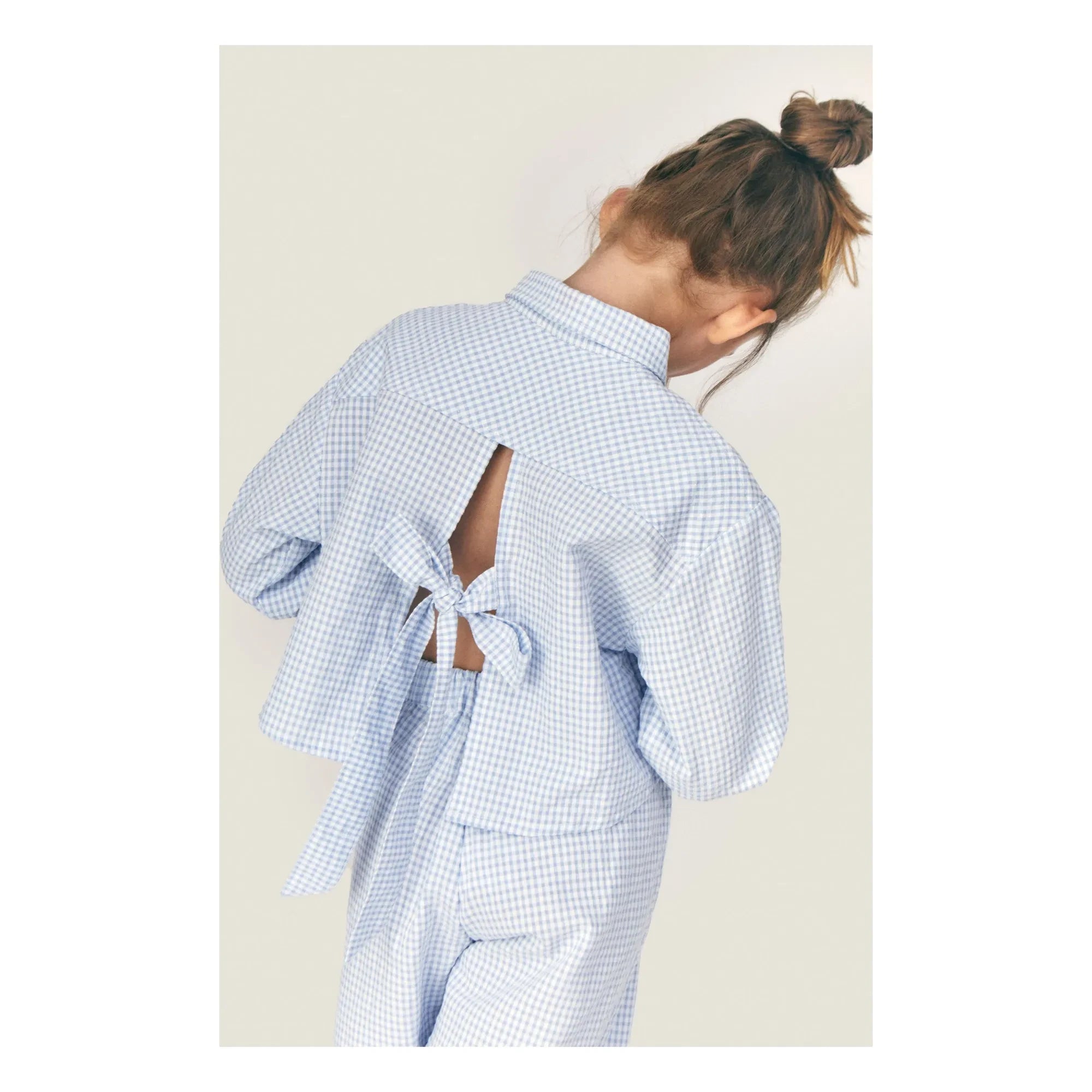 Mipounet - Camisa con lazo a rayas Sylvie | Azul claro