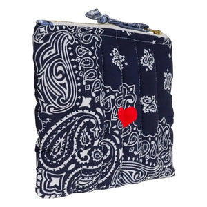 Call it by your name - Mini Corazón Acolchado con Bolsillo con Cremallera | Azul marino