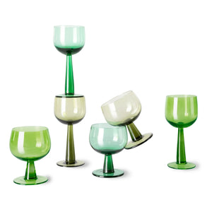 HKliving - Juego de vasos The Emeralds - Set de 4 | Amarillo verdoso