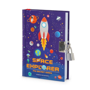 Legami - Secret Günlük ile Padlock ve Illustrated Hard Kılıf - Uzay - My Secret Günlük