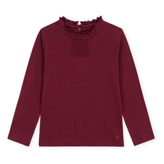 Petit Bateau - Camiseta con cuello de algodón orgánico | Burdeos