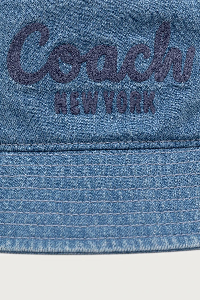 Sombrero tipo bucket de denim para mujer Coach