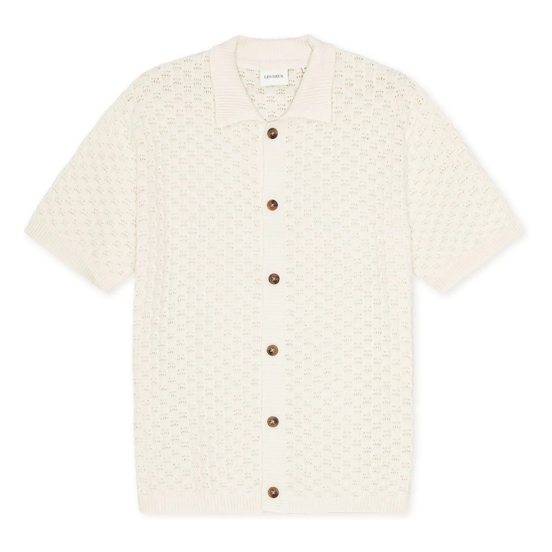 Les Deux - Camisa de manga corta de algodón orgánico Gespertus | Blanca