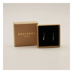 Adorabili - Pendientes de aro con relámpagos dorados