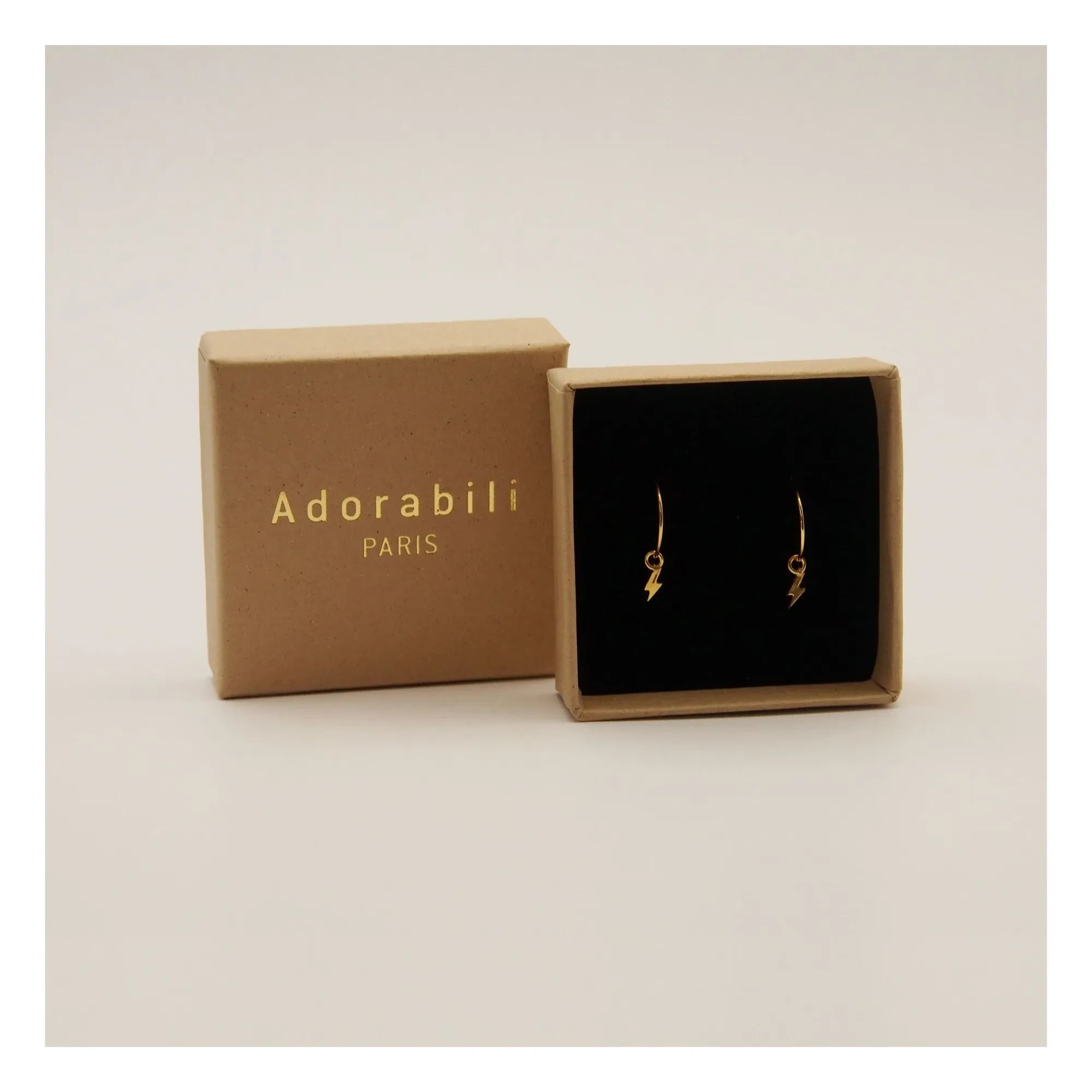 Adorabili - Pendientes de aro con relámpagos dorados