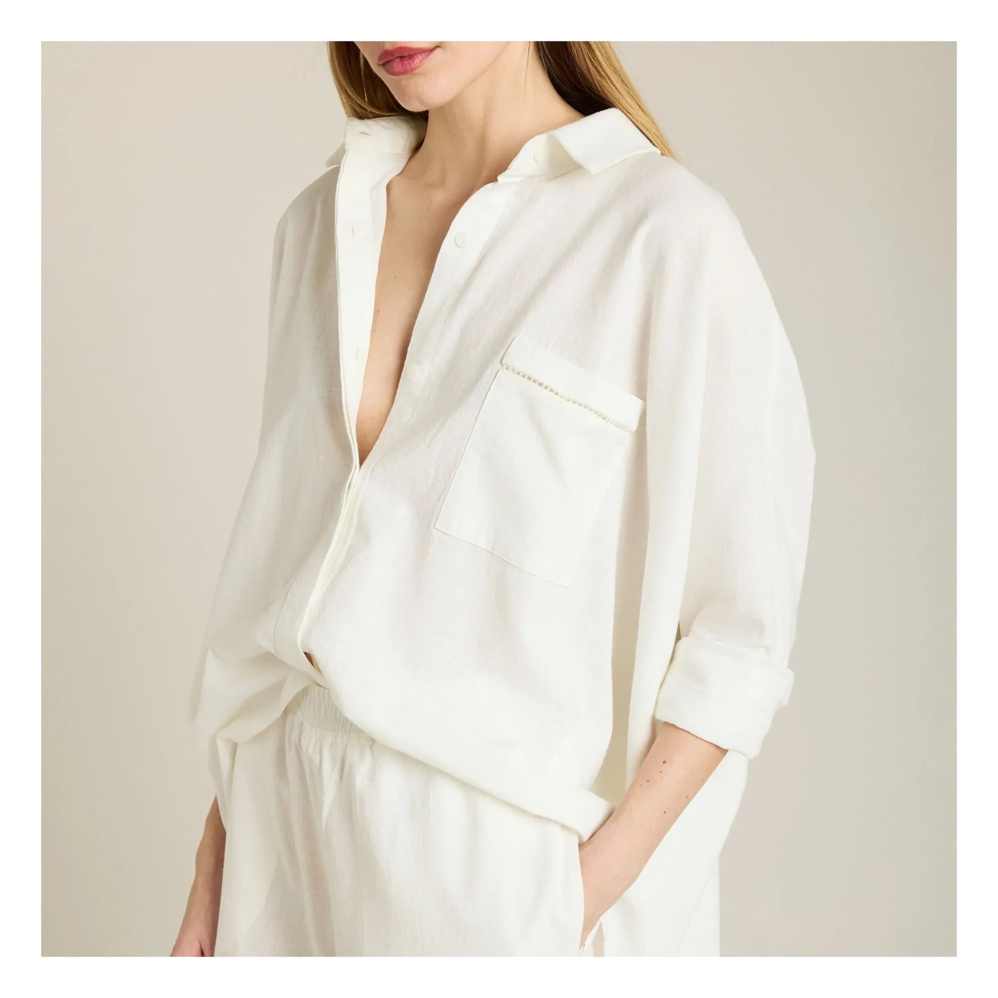 Maison Saint Julien - Camisa de lino y algodón Mallorca | Crudo
