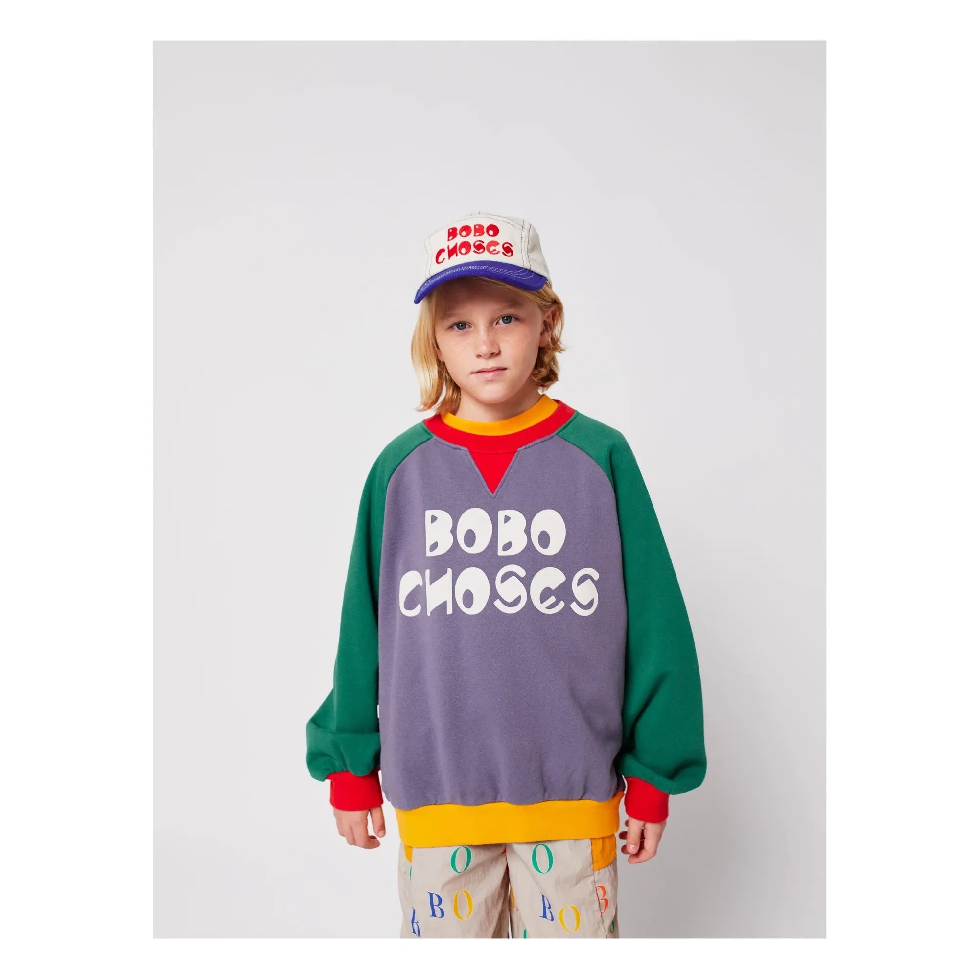 Bobo Choses - Sudadera de algodón orgánico con bloques de color | Malva