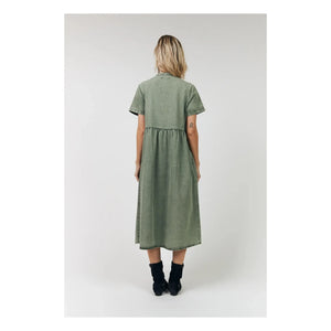 Lollys Laundry - Vestido de algodón Aliya | Caqui