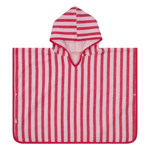 Jera Mini - Poncho de toalla a rayas | Rosa