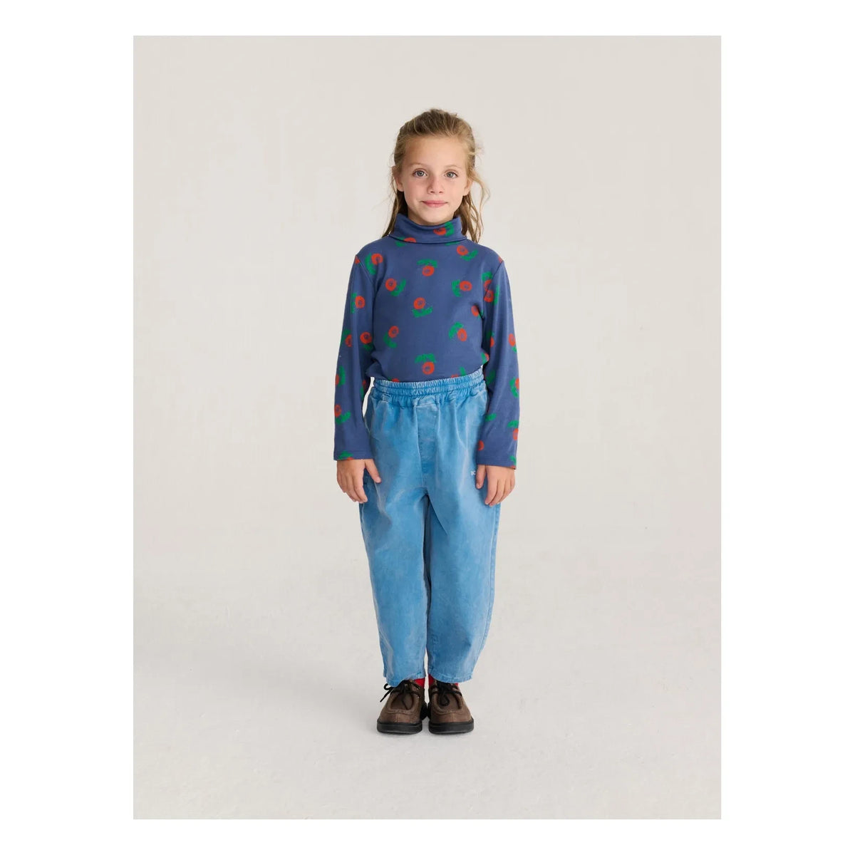Bobo Choses - Cuello alto de algodón orgánico con estampado floral | Azul marino