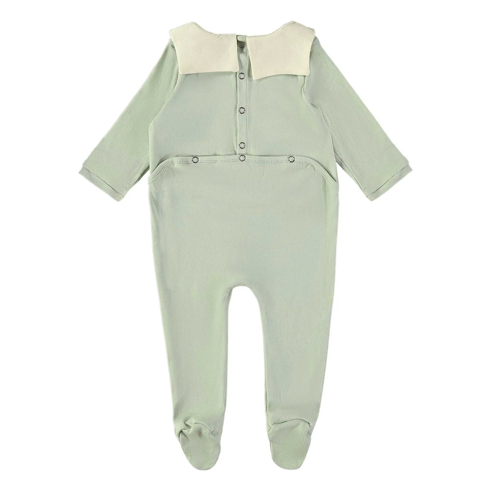 Risu Risu - Pijama marinero de algodón orgánico | Verde almendra