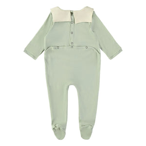 Risu Risu - Pijama marinero de algodón orgánico | Verde almendra