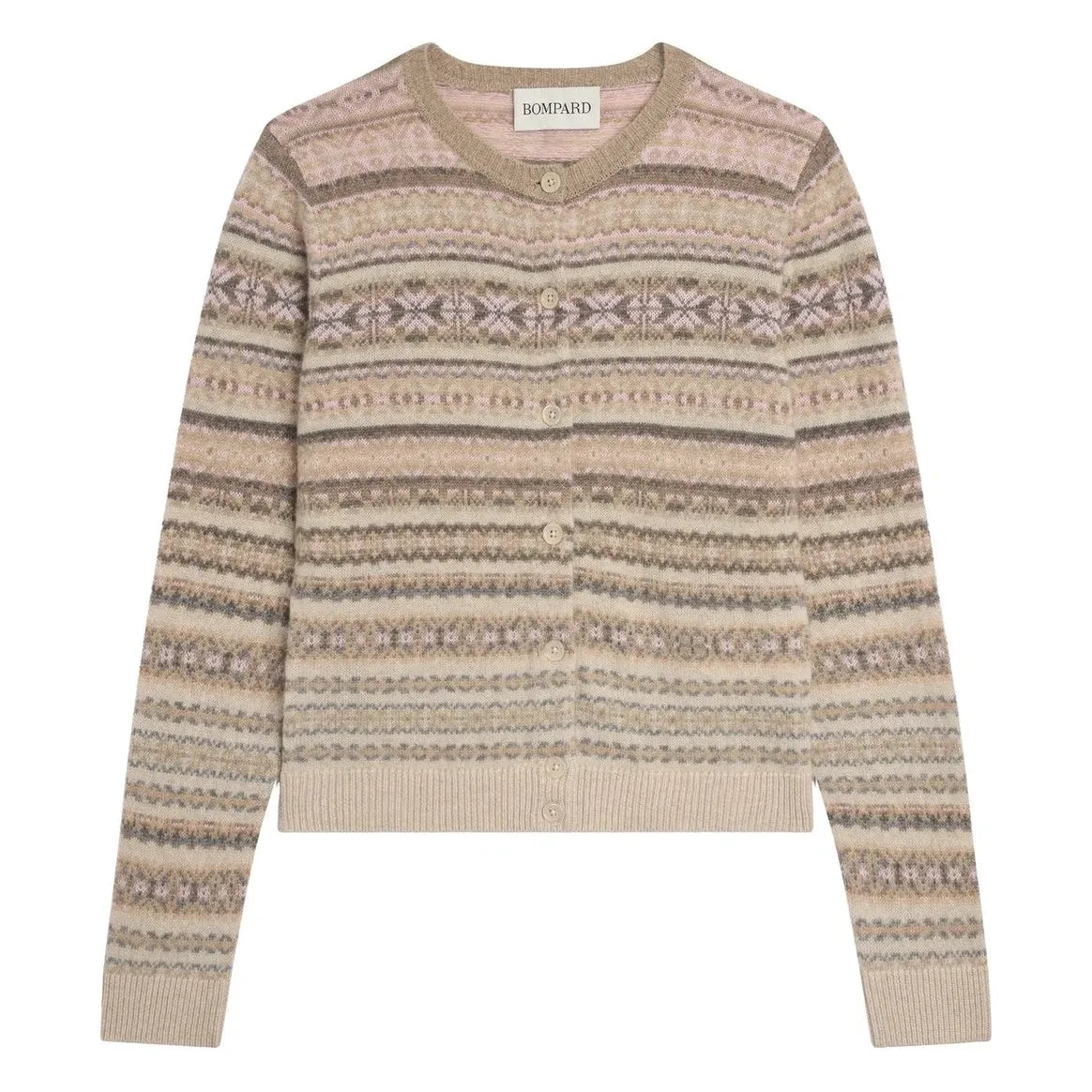 Bompard - Fair Isle Cárdigan de Cachemira | Cuarzo Rosa
