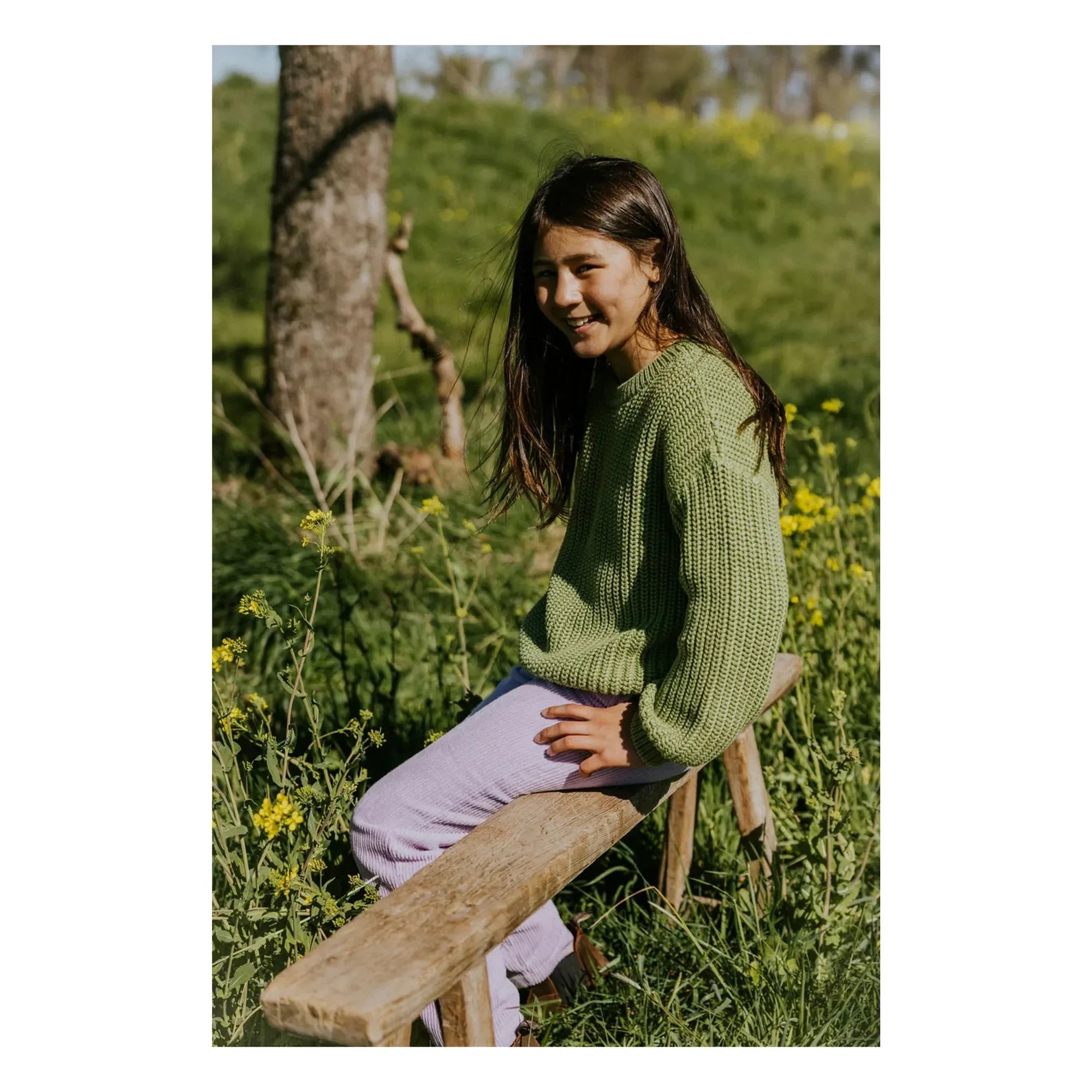 Yuki - Suéter de algodón orgánico grueso | Olive
