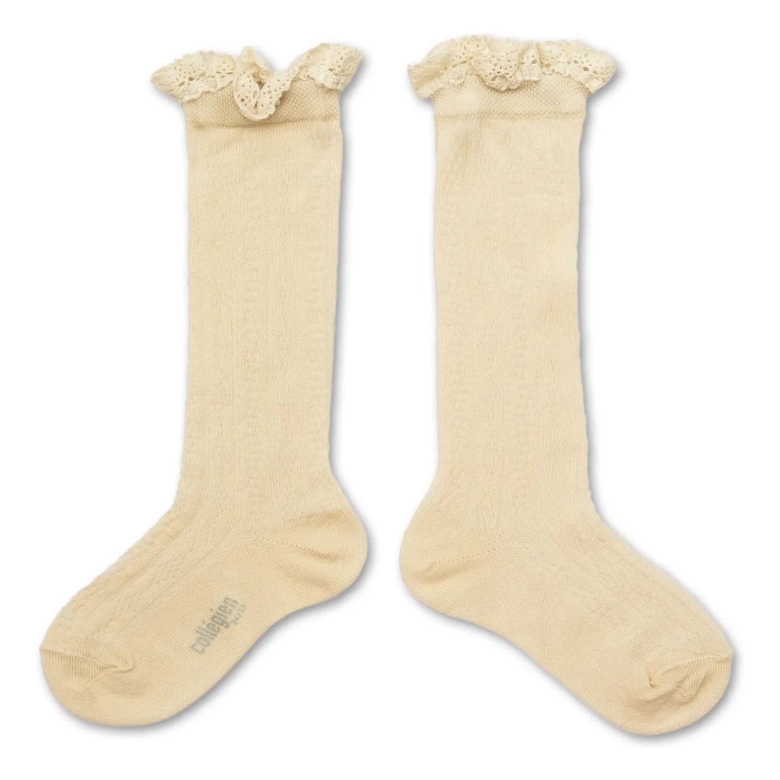 Collégien - Calcetines con volantes de encaje Marie-Anaïs | Natural