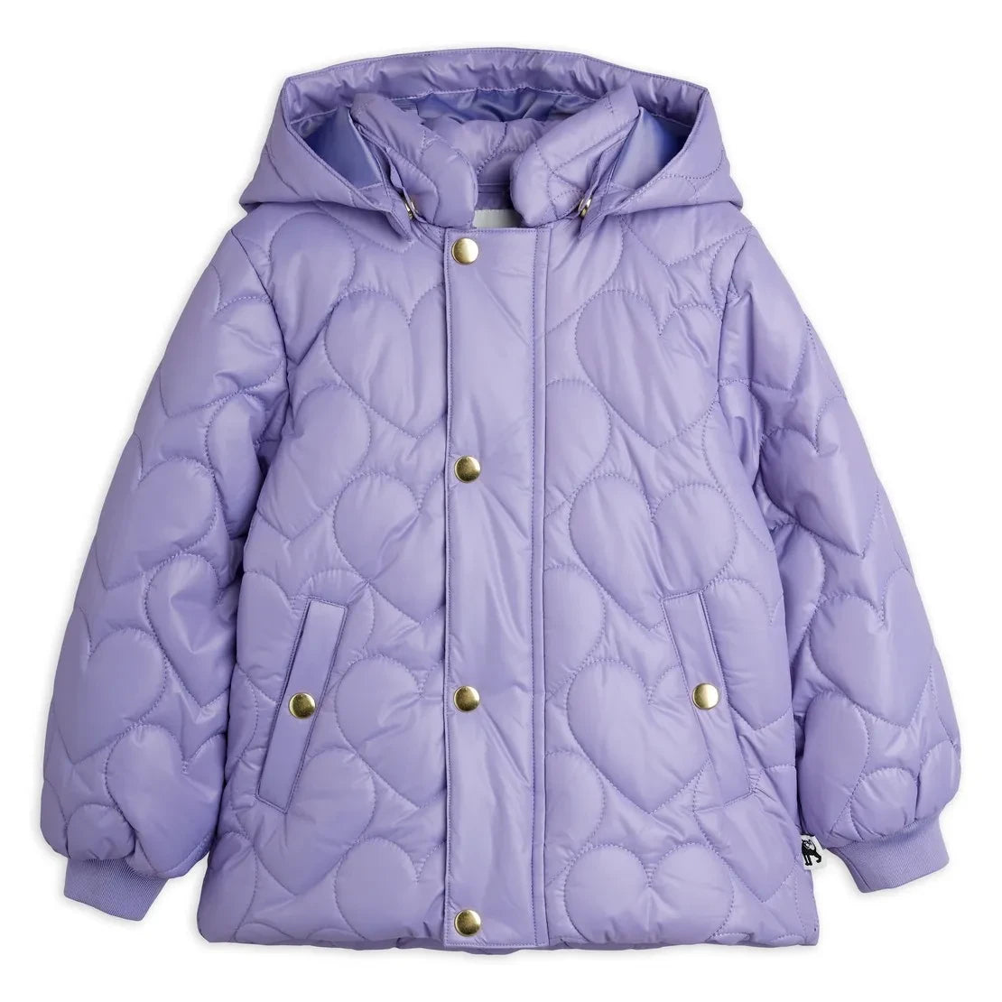 Mini Rodini - Plumífero reciclado estampado de corazones | Morado