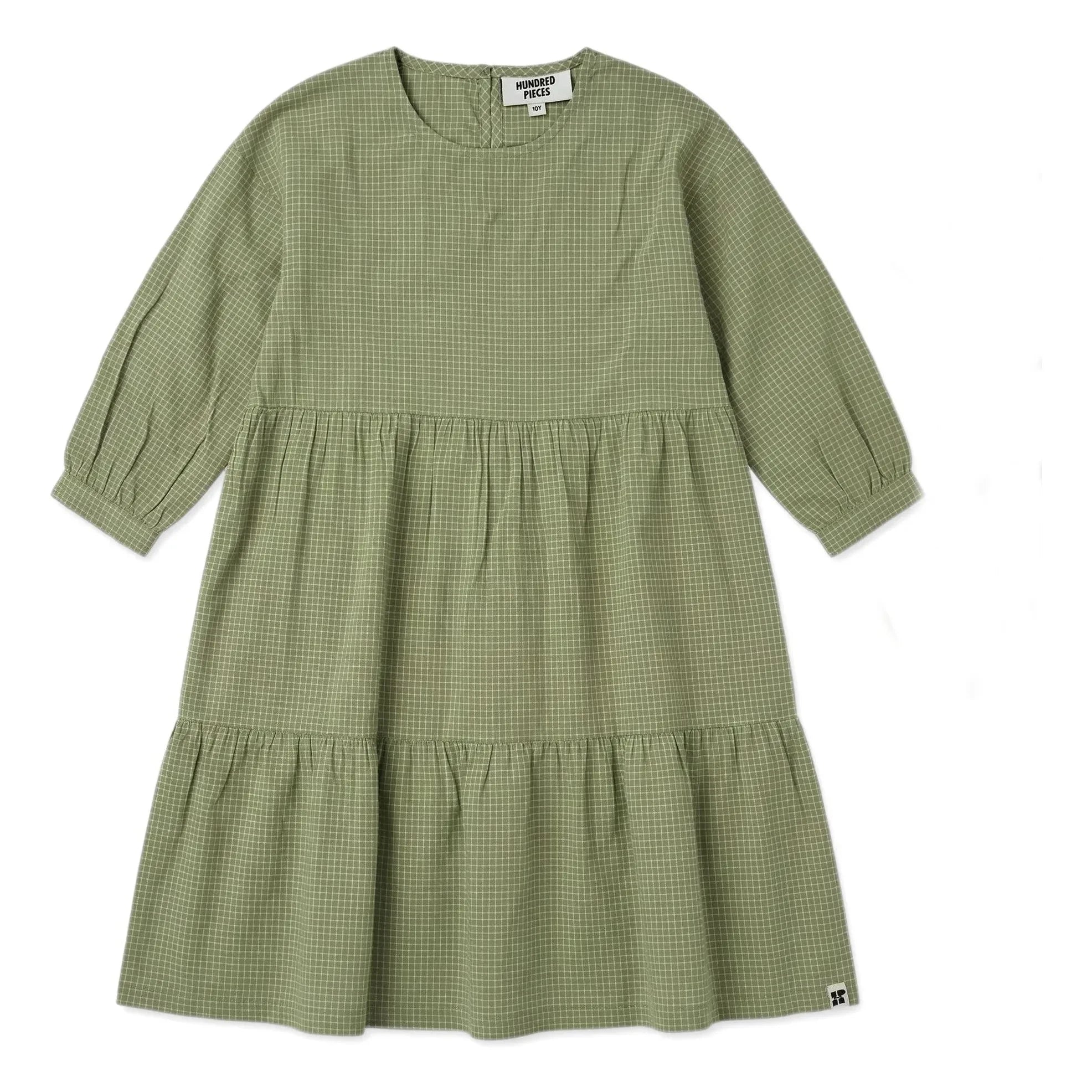 Cien Piezas - Vestido de Cuadros Naya | Verde Almendra