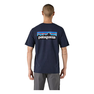 Patagonia - Camiseta P-6 Logo Fibras recicladas responsables | Azul