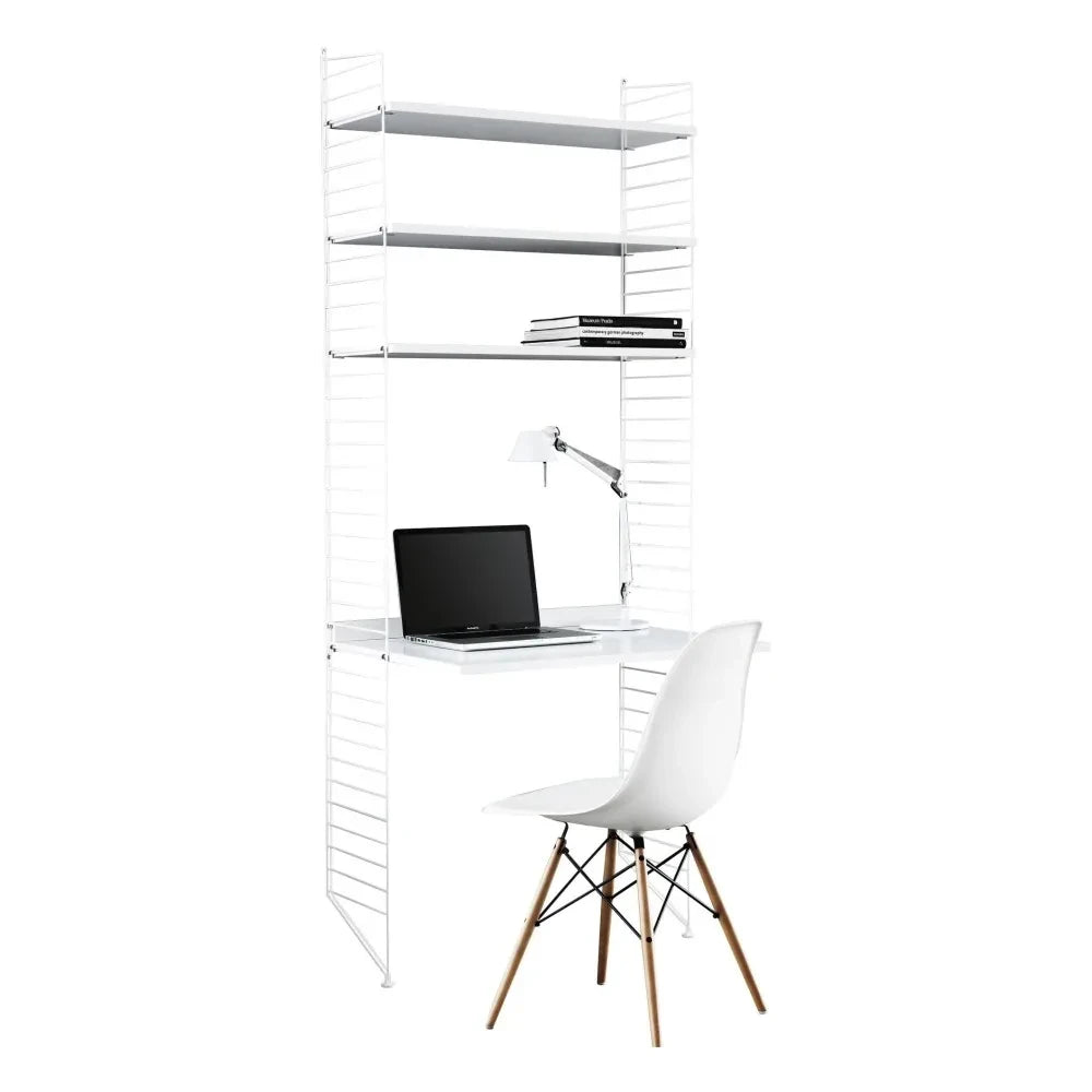 String Furniture - Escritorio con baldas blancas | Blanco